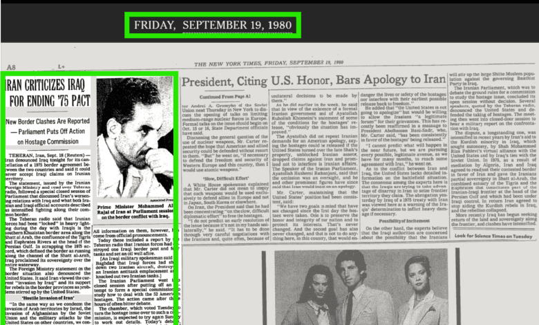 Nyt Iran Critize Iraq For Border Dispute 19 Sep 80